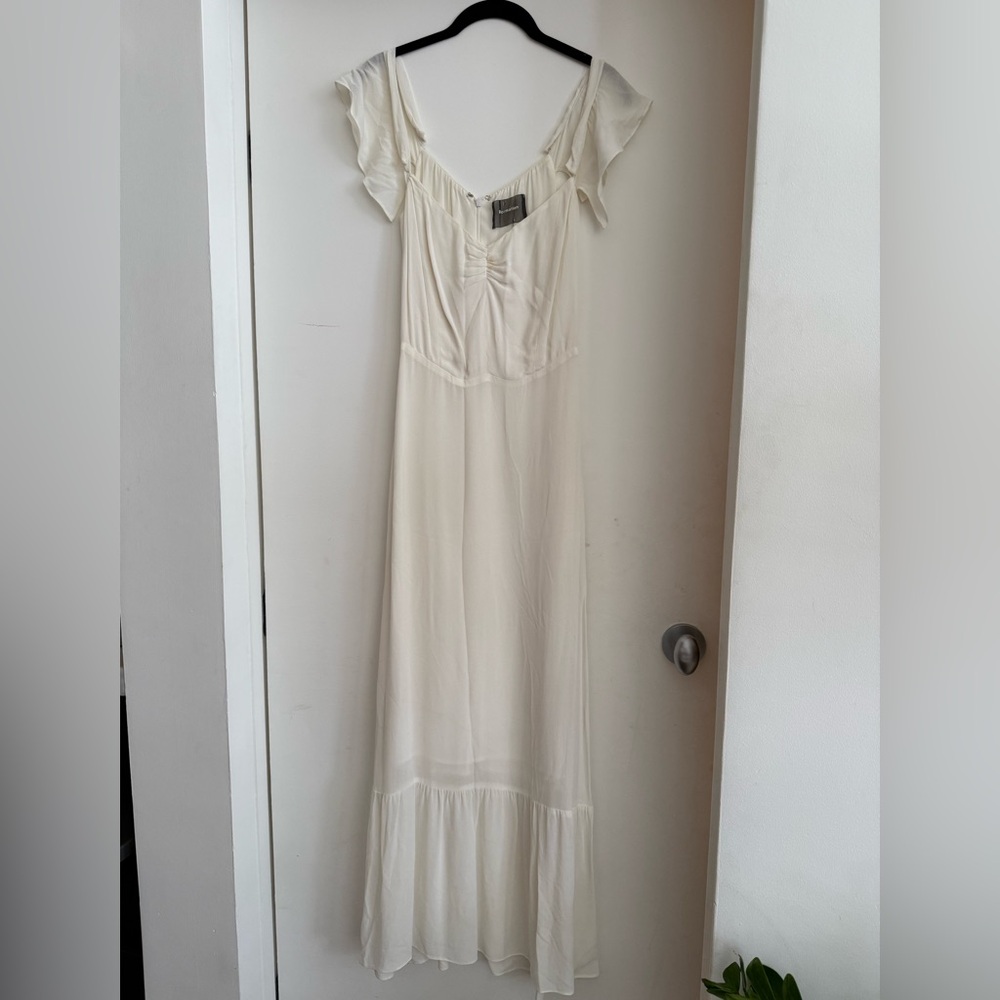 Reformation Ivory Off-Shoulder Dress